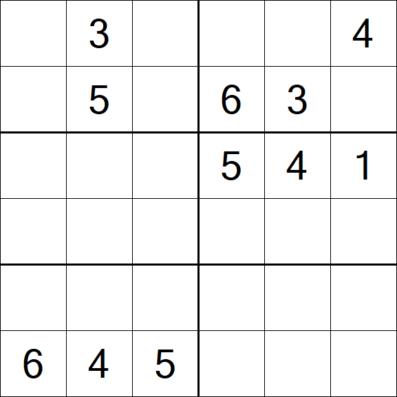 Sudoku 6x6 - Difícil