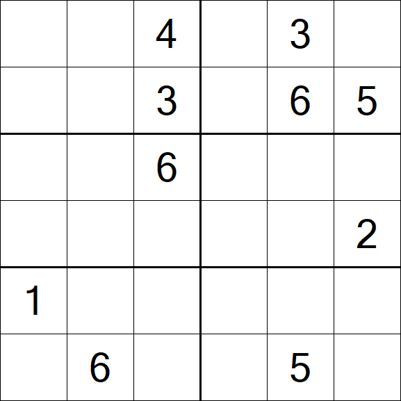 Sudoku 6x6 - Difícil