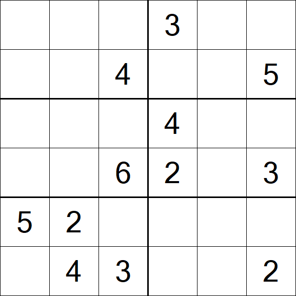 Sudoku 6x6 - Difícil