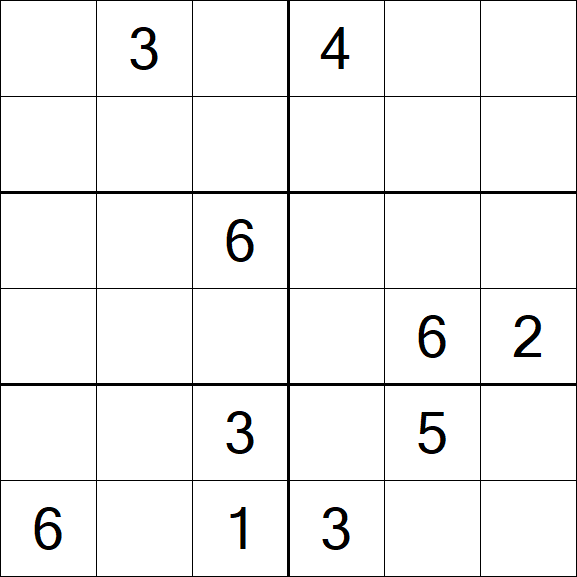 Sudoku 6x6 - Difícil