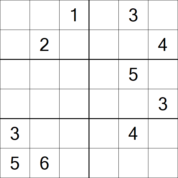 Sudoku 6x6 - Difícil