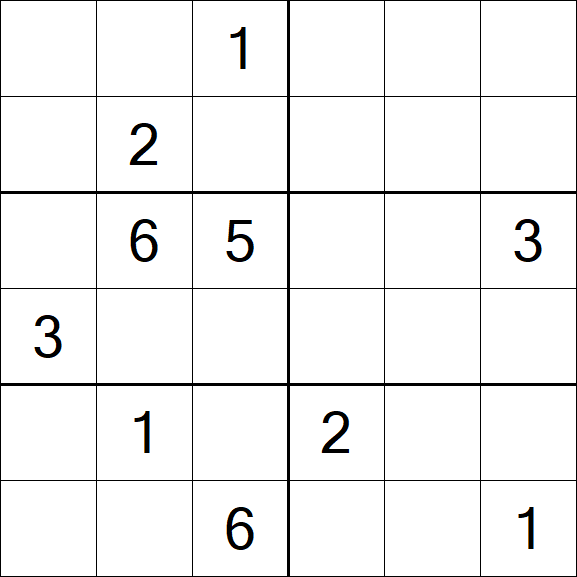 Sudoku 6x6 - Hard