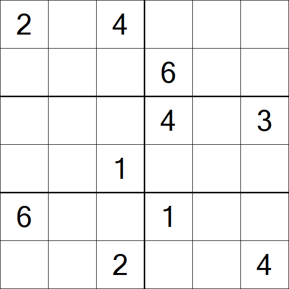 Sudoku 6x6 - Hard