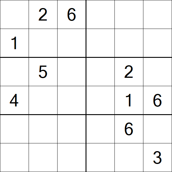 Sudoku 6x6 - Hard