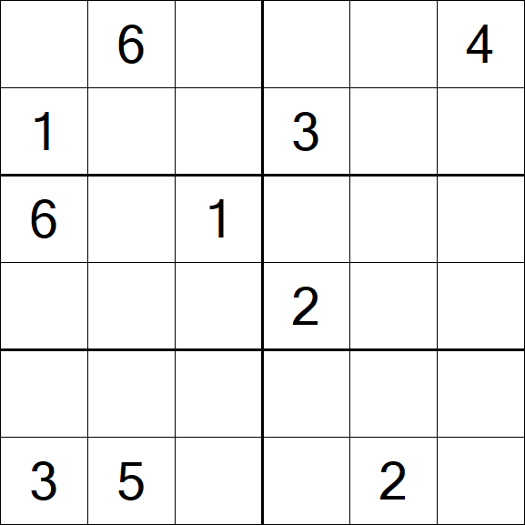 Sudoku 6x6 - Hard