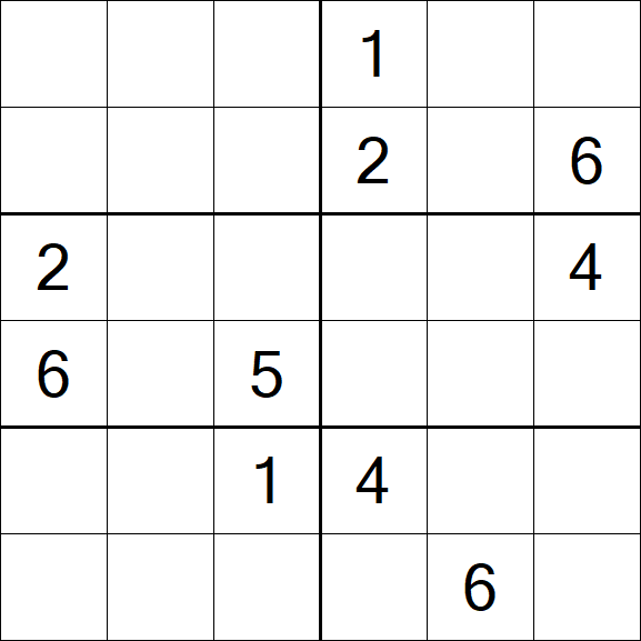 Sudoku 6x6 - Difficile