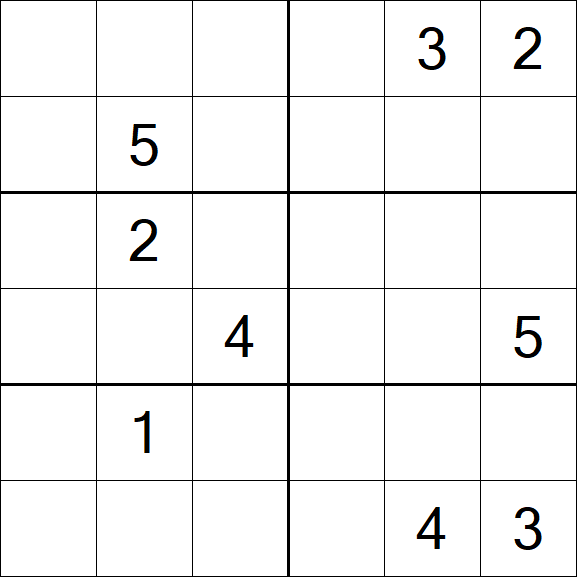 Sudoku 6x6 - Difficile