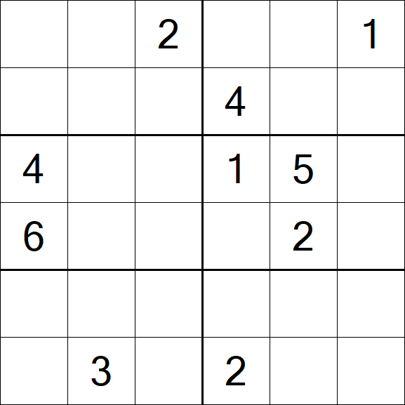 Sudoku 6x6 - Difficile