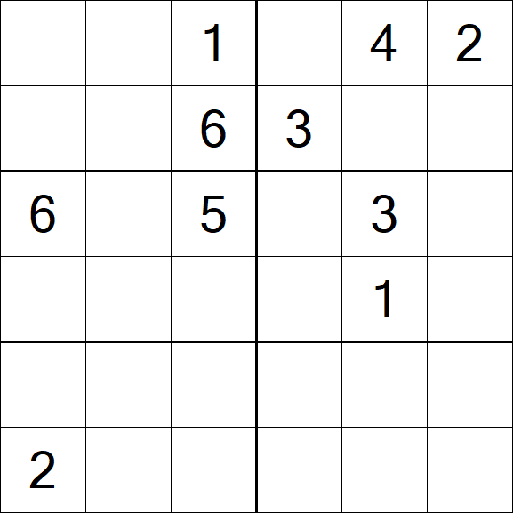Sudoku 6x6 - Hard