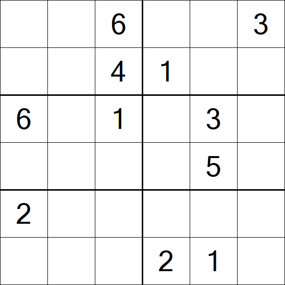 Sudoku 6x6 - Hard