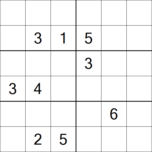 Sudoku 6x6 - Hard