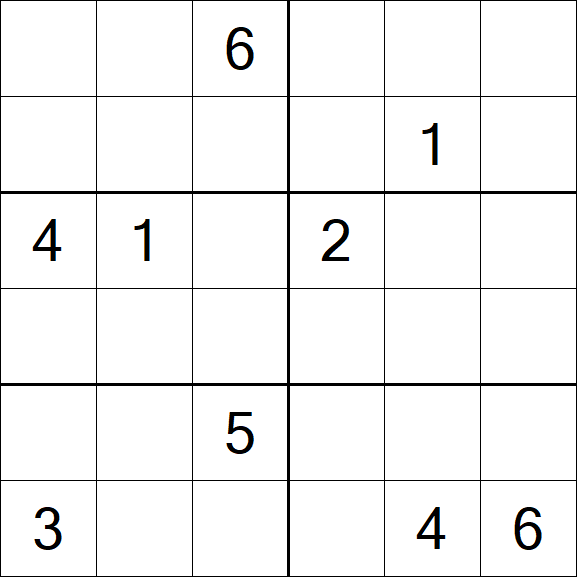 Sudoku 6x6 - Schwierig