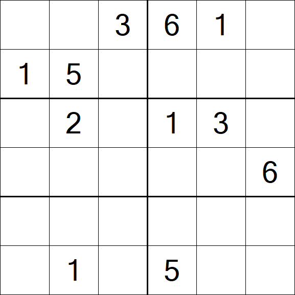 Sudoku 6x6 - Schwierig