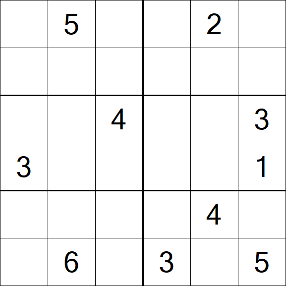 Sudoku 6x6 - Schwierig