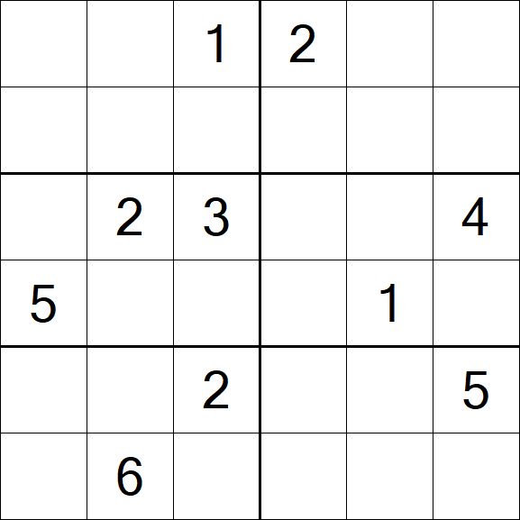 Sudoku 6x6 - Schwierig