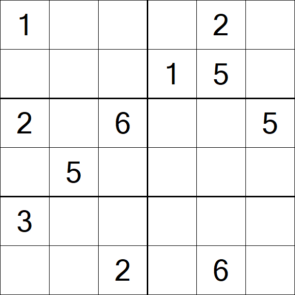 Sudoku 6x6 - Schwierig