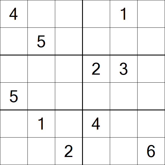 Sudoku 6x6 - Schwierig