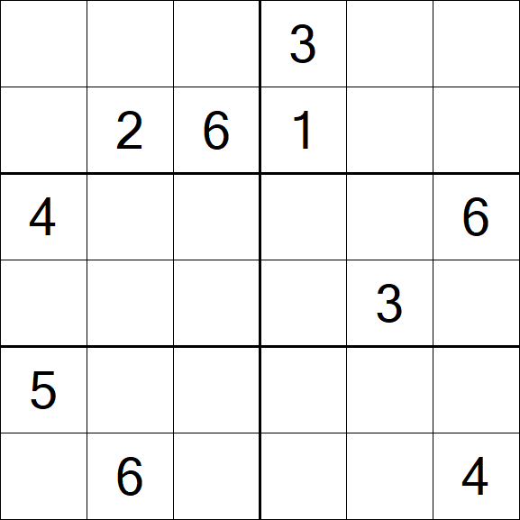 Sudoku 6x6 - Schwierig
