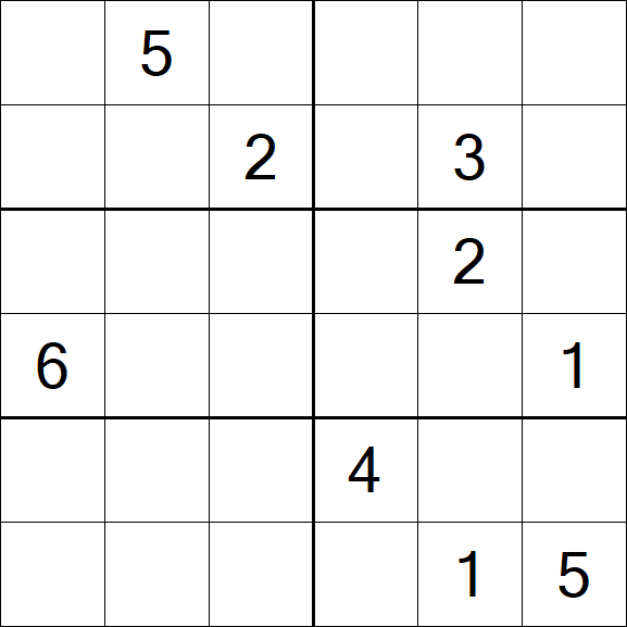 Sudoku 6x6 - Schwierig