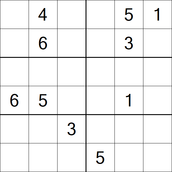 Sudoku 6x6 - Schwierig