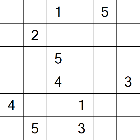 Sudoku 6x6 - Schwierig