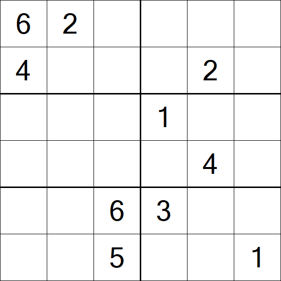 Sudoku 6x6 - Schwierig