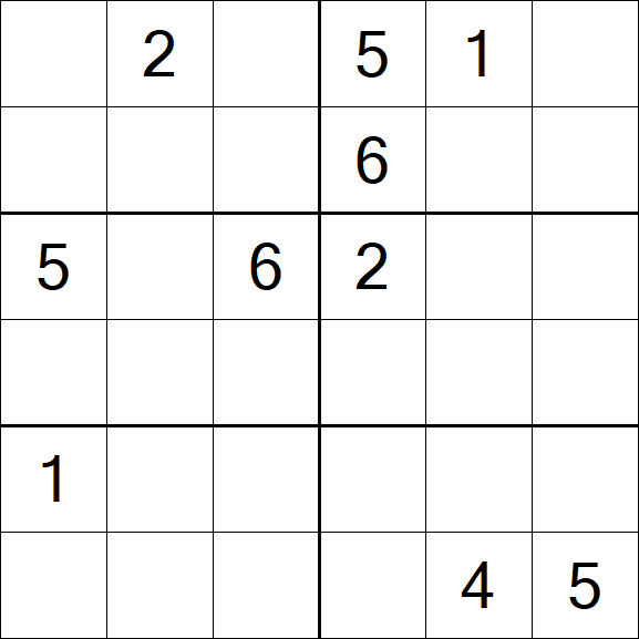 Sudoku 6x6 - Schwierig