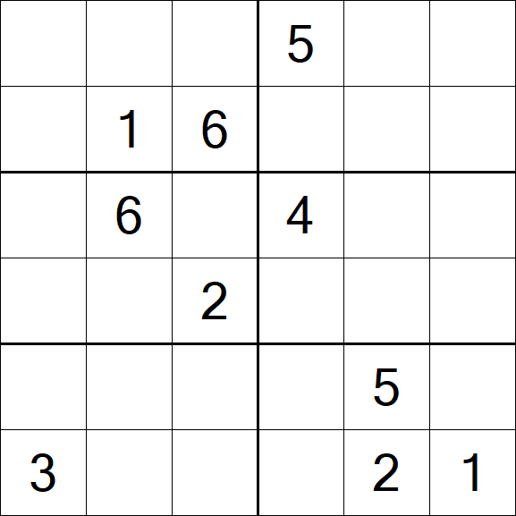 Sudoku 6x6 - Schwierig