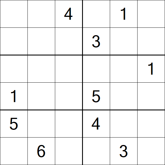 Sudoku 6x6 - Schwierig