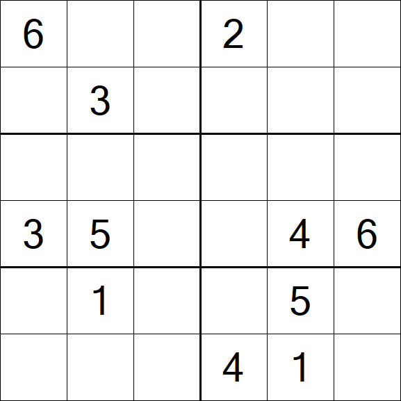 Sudoku 6x6 - Schwierig