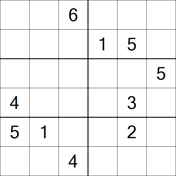 Sudoku 6x6 - Schwierig