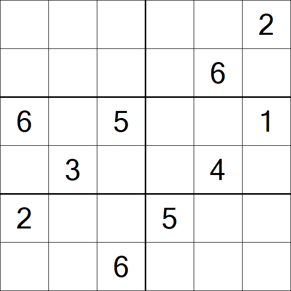 Sudoku 6x6 - Schwierig