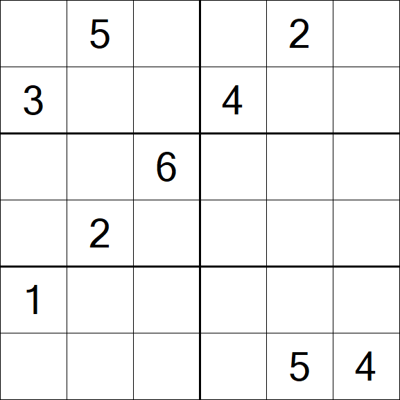 Sudoku 6x6 - Schwierig