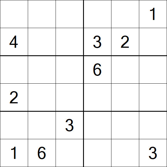 Sudoku 6x6 - Difficile