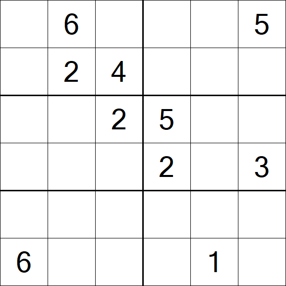 Sudoku 6x6 - Difficile