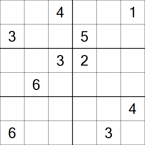 Sudoku 6x6 - Difficile