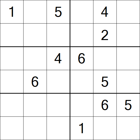 Sudoku 6x6 - Difficile