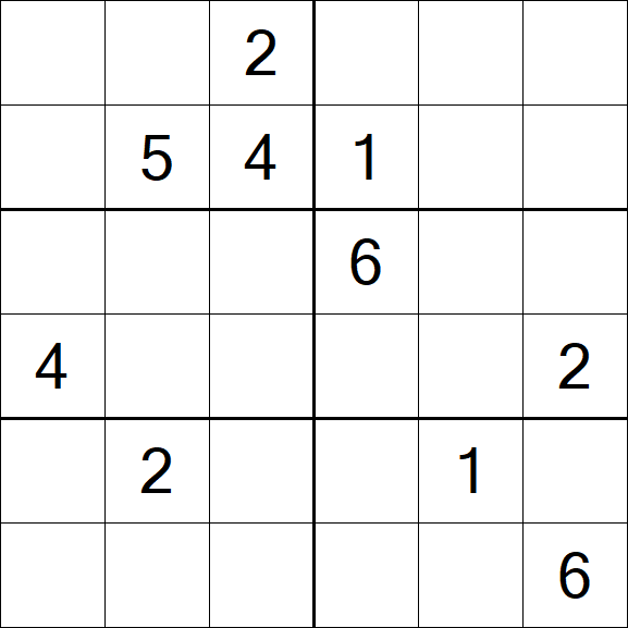 Sudoku 6x6 - Difficile