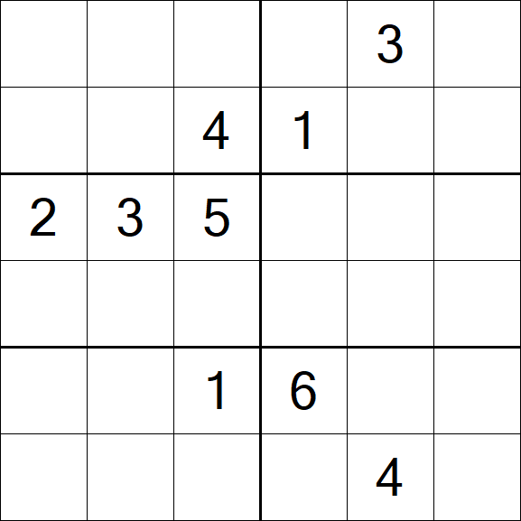 Sudoku 6x6 - Difficile