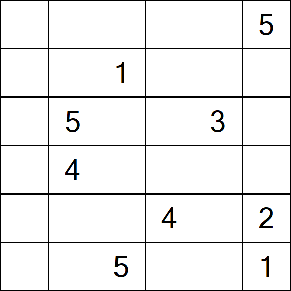 Sudoku 6x6 - Hard