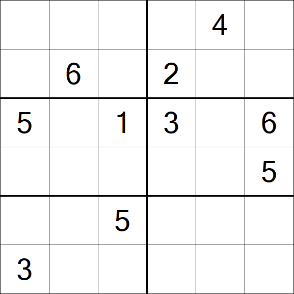 Sudoku 6x6 - Hard