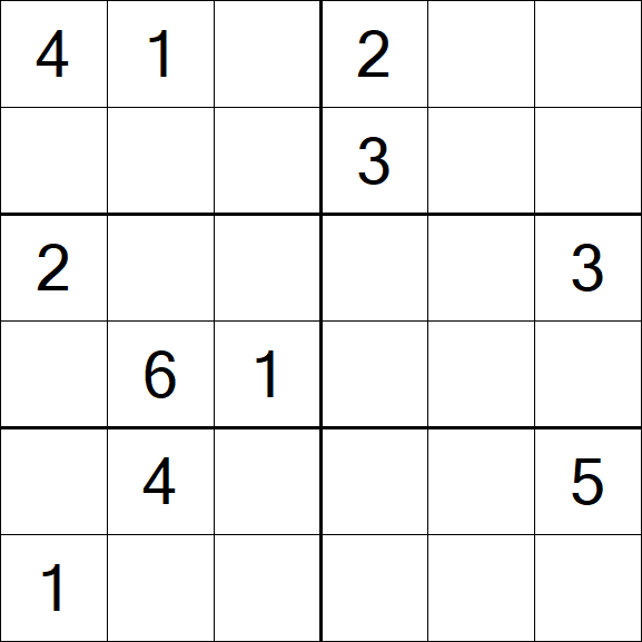 Sudoku 6x6 - Hard