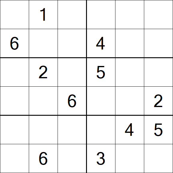 Sudoku 6x6 - Difficile