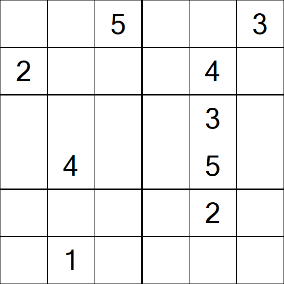 Sudoku 6x6 - Difficile