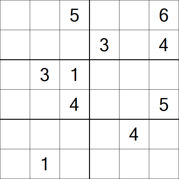 Sudoku 6x6 - Difícil