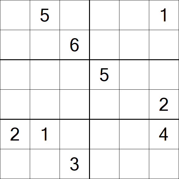 Sudoku 6x6 - Hard