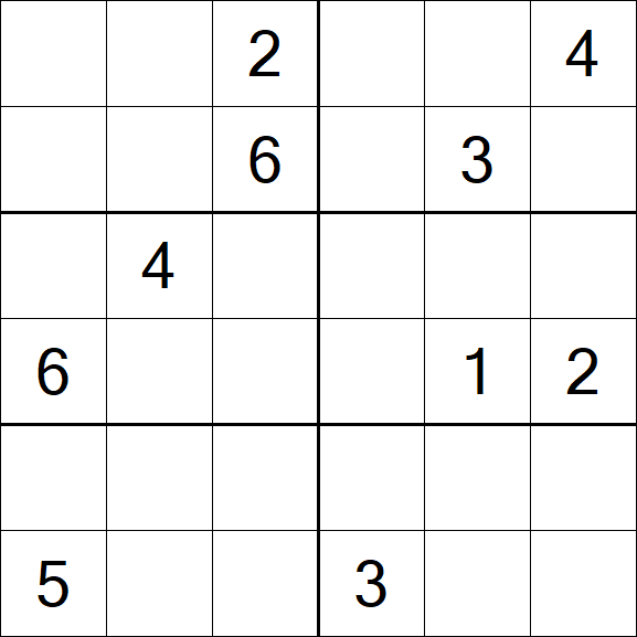 Sudoku 6x6 - Hard