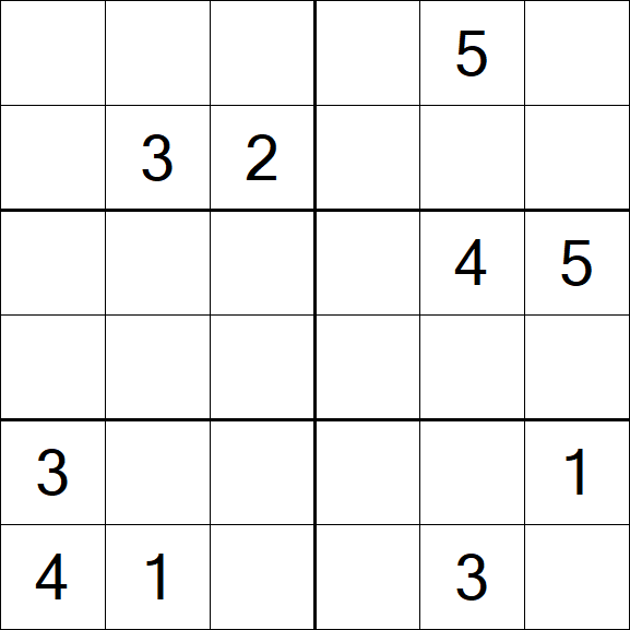 Sudoku 6x6 - Hard