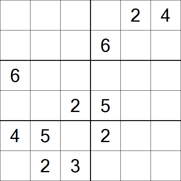 Sudoku 6x6 - Difficile