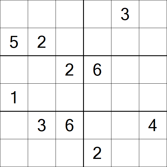 Sudoku 6x6 - Difficile